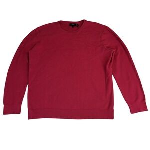 Theory Riland Pique Sweater Crewneck Raspberry Pink Red Men's‎ Size XL
